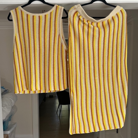 JOE FRESH Multicolour Striped Knit Tank & Midi Skirt Set - Size XL - Picture 8 of 14